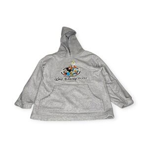 Walt Disney World Kids S Gray Fleece Pullover Hoodie Mickey & Friends Pockets